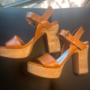 Franco Sarto cork wedge heels sz 8
